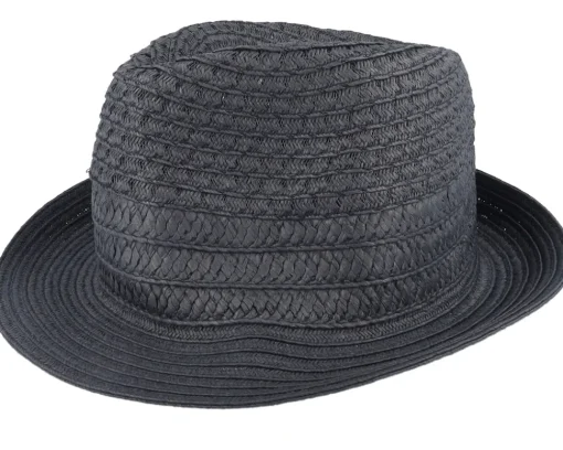 Trilby Hats-Seeberger Paperbraid Mix Black Trilby -