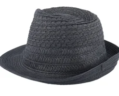 Trilby Hats-Seeberger Paperbraid Mix Black Trilby -
