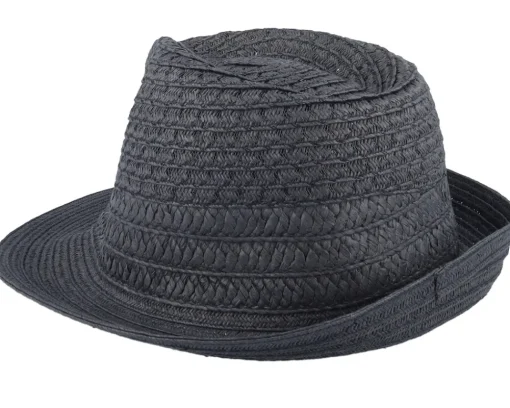 Trilby Hats-Seeberger Paperbraid Mix Black Trilby -