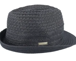 Trilby Hats-Seeberger Paperbraid Mix Black Trilby -