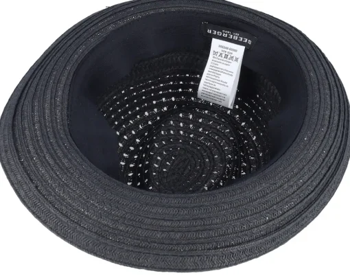 Trilby Hats-Seeberger Paperbraid Mix Black Trilby -