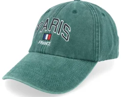 Sale Iconic Paris France Washed Dad Cap - Green