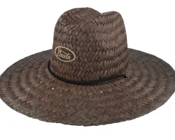 Straw Hat-Brixton Parsons Sun Hat Deep Brown Straw Hat -