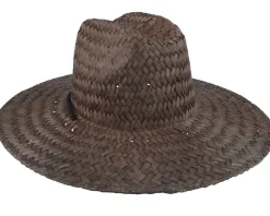 Straw Hat-Brixton Parsons Sun Hat Deep Brown Straw Hat -