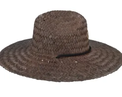 Straw Hat-Brixton Parsons Sun Hat Deep Brown Straw Hat -
