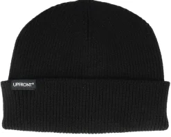 Cuff Beanies-Upfront Patch Rib Beanie Color Black Cuff -
