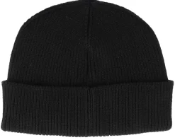 Cuff Beanies-Upfront Patch Rib Beanie Color Black Cuff -