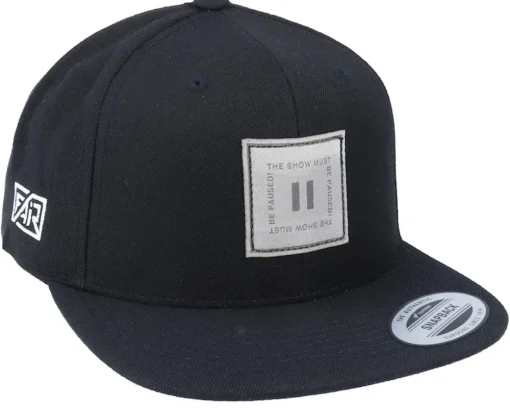 Snapback-Fair Pause Square Grey Patch Black Snapback -