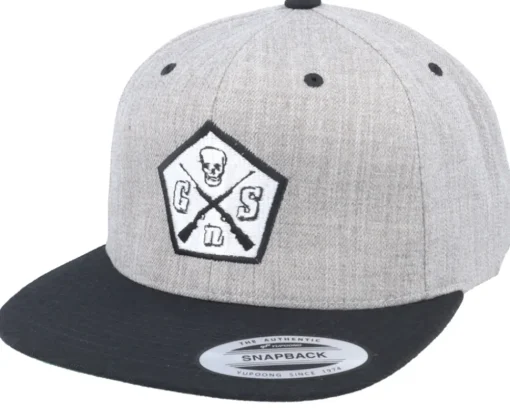 Clearance GUNS n SKULLS Pentagon Black/Grey Snapback -