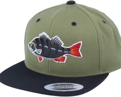 Snapback-Skillfish Perch Black Applique Olive/Black Snapback -