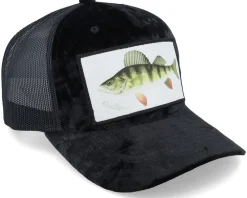 Velvet Caps-Skillfish Perch Fishing Velvet Trucker - Black