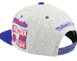 Snapback-Mitchell & Ness Philadelphia 76ers Melton Patch /Royal Snapback - Grey
