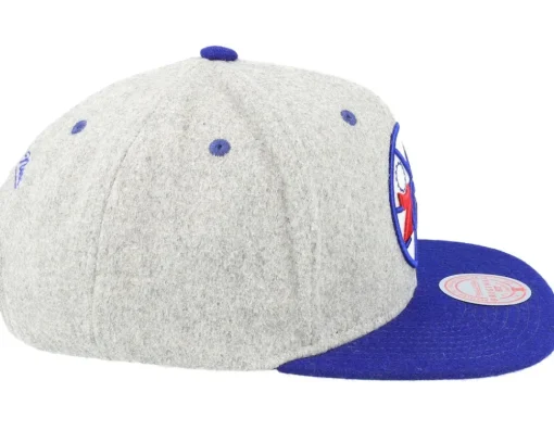 Snapback-Mitchell & Ness Philadelphia 76ers Melton Patch /Royal Snapback - Grey