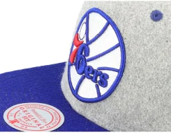Snapback-Mitchell & Ness Philadelphia 76ers Melton Patch /Royal Snapback - Grey