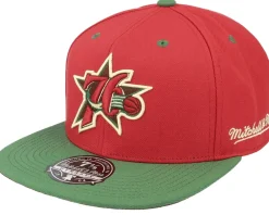 Fitted-Mitchell & Ness Philadelphia 76ers Nightmare /Green Fitted - Red