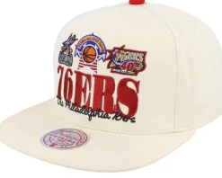 Snapback-Mitchell & Ness Philadelphia 76ers Reframe Retro Off Snapback - White