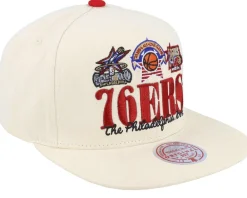 Snapback-Mitchell & Ness Philadelphia 76ers Reframe Retro Off Snapback - White