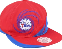 Clearance Mitchell & Ness Philadelphia 76ers Spiral Deadstock Red Snapback -