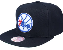 Snapback-Mitchell & Ness Philadelphia 76ers Top Spot Black Snapback -