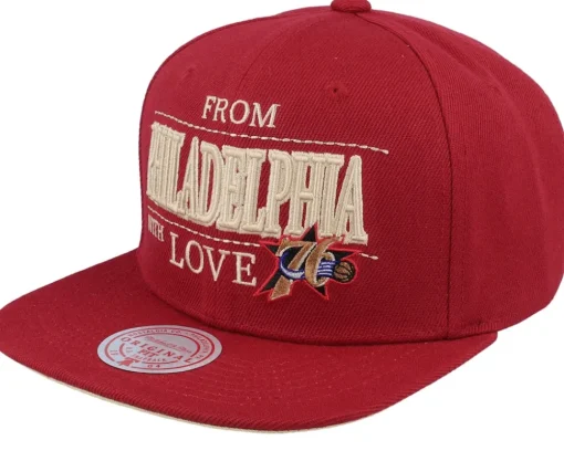 Snapback-Mitchell & Ness Philadelphia 76ers With Love Hwc Snapback - Red