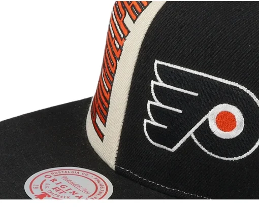 Best Mitchell & Ness Philadelphia Flyers Pop Panel Off White/Black Snapback - Beige, Black