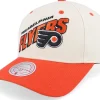 Adjustable-Mitchell & Ness Philadelphia Flyers Retro Type Pro Off White/Orange Adjustable - Beige