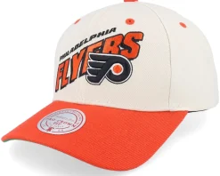 Adjustable-Mitchell & Ness Philadelphia Flyers Retro Type Pro Off White/Orange Adjustable - Beige