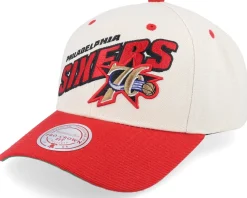 Adjustable-Mitchell & Ness Philadelphia Flyers Retro Type Pro Off White/Orange Adjustable - Beige