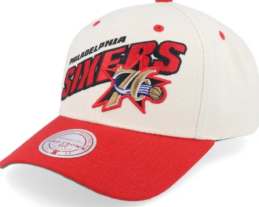 Adjustable-Mitchell & Ness Philadelphia Flyers Retro Type Pro Off White/Orange Adjustable - Beige