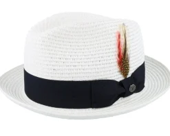 Online Jaxon & James Pinch Crown Toyo Braided Trilby - White
