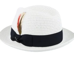 Online Jaxon & James Pinch Crown Toyo Braided Trilby - White