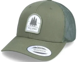Trucker-Wild Spirit Pine Logo Patch Olive Trucker -