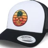 Trucker-Iconic Pineapple Sunset Retro Black/White Trucker -