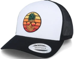 Trucker-Iconic Pineapple Sunset Retro Black/White Trucker -