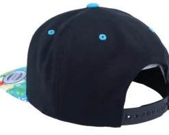 Snapback-Iconic Pineapple Surfer Summer Black/Aqua Snapback -