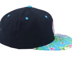 Snapback-Iconic Pineapple Surfer Summer Black/Aqua Snapback -