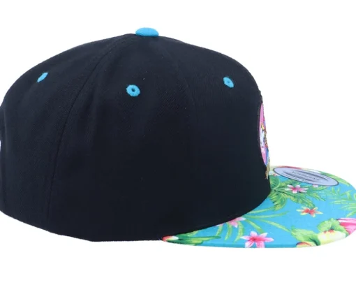 Snapback-Iconic Pineapple Surfer Summer Black/Aqua Snapback -