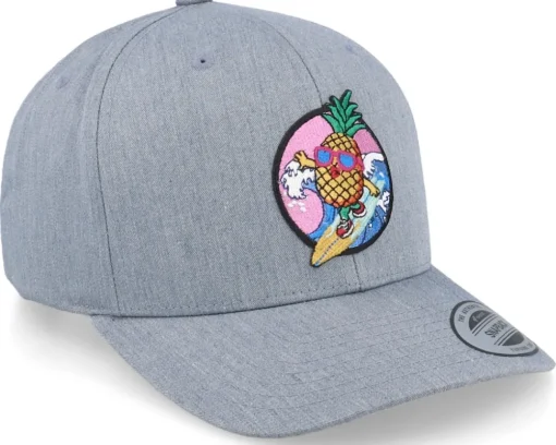 Kids-Kiddo Cap Pineapple Surfer Summer Grey Adjustable -