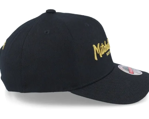 Adjustable-Mitchell & Ness Pinscript Black/Gold Adjustable -