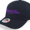 Adjustable-Mitchell & Ness Pinscript /Purple Adjustable - Black