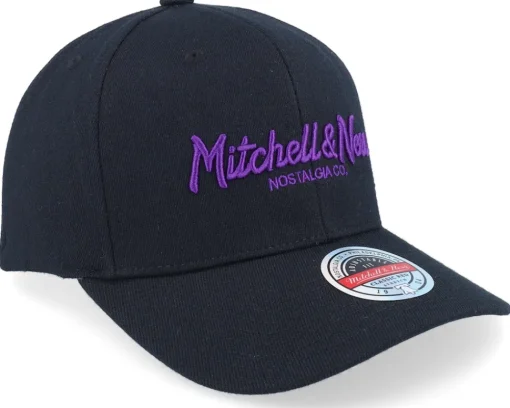 Adjustable-Mitchell & Ness Pinscript /Purple Adjustable - Black