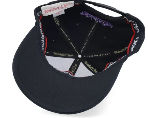 Adjustable-Mitchell & Ness Pinscript /Purple Adjustable - Black