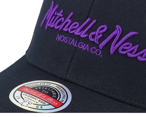 Adjustable-Mitchell & Ness Pinscript /Purple Adjustable - Black