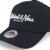 Adjustable-Mitchell & Ness Pinscript /White Adjustable - Black
