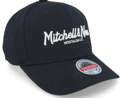 Adjustable-Mitchell & Ness Pinscript /White Adjustable - Black