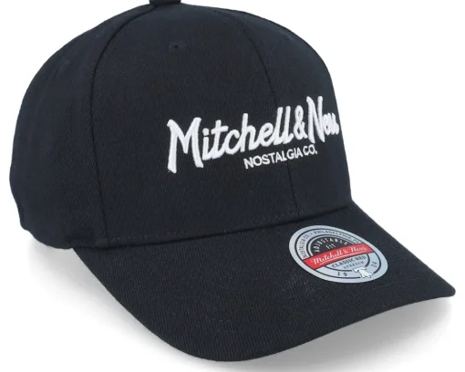 Adjustable-Mitchell & Ness Pinscript /White Adjustable - Black