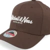 New Mitchell & Ness Pinscript Brown/White Adjustable -