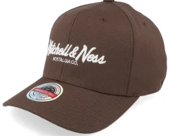 New Mitchell & Ness Pinscript Brown/White Adjustable -