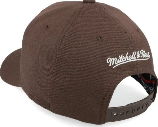 New Mitchell & Ness Pinscript Brown/White Adjustable -