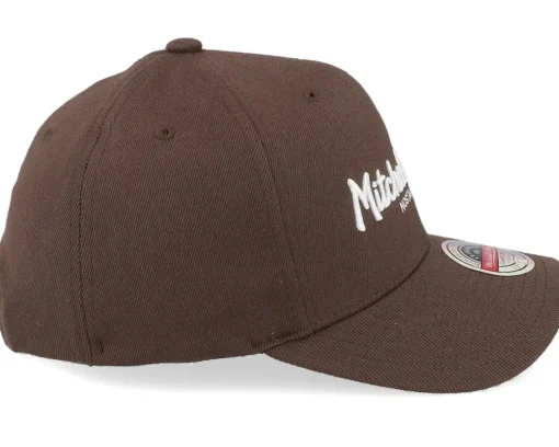 New Mitchell & Ness Pinscript Brown/White Adjustable -